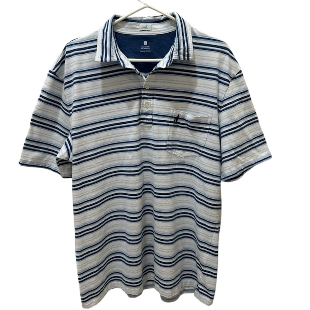 JOHNNIE-O MEN'S DABNEY HANGIN' OUT POLO Size XL blue white striped
